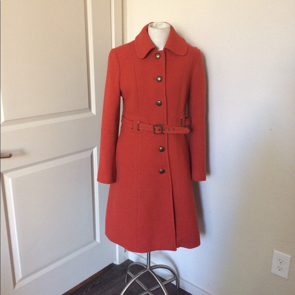 Jungal /Kate Spade Rust wool coat Sz 8 $400